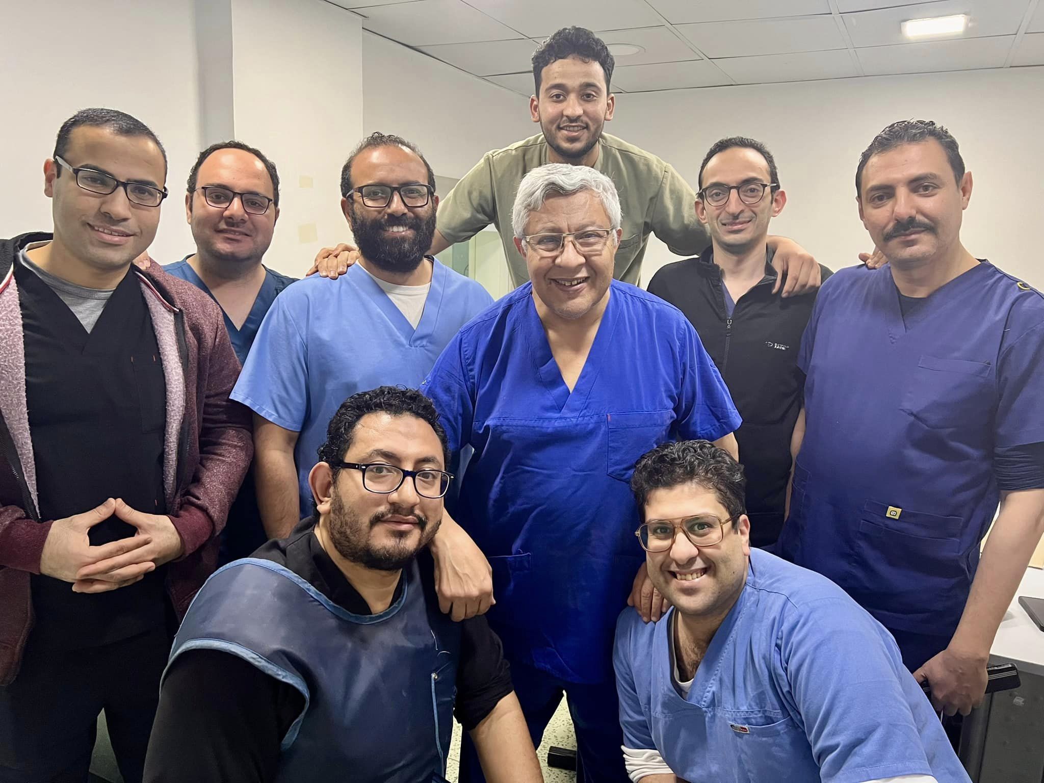 With his cath lab team at the National Heart Institute